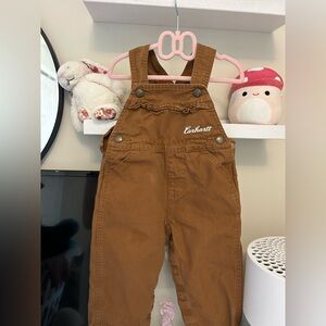 Toddler Girl Carhartt Overalls Brown